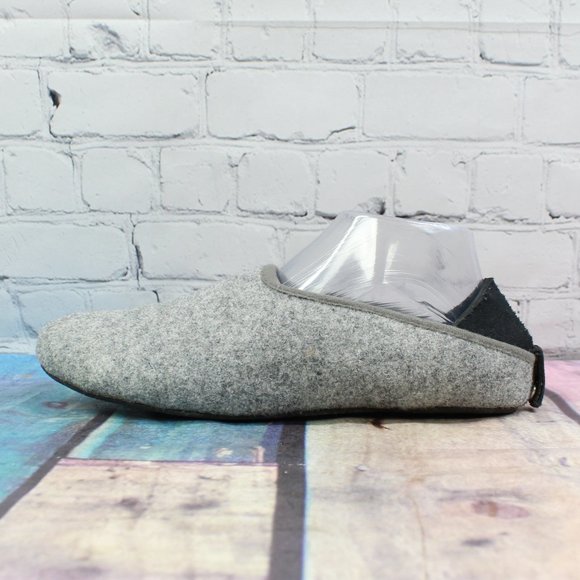 mahabis Shoes - Mahabis Light Gray Classic Wool Slip On Neoprene Heel Slippers Size 8